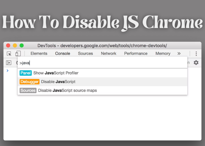 How To Disable JS Chrome